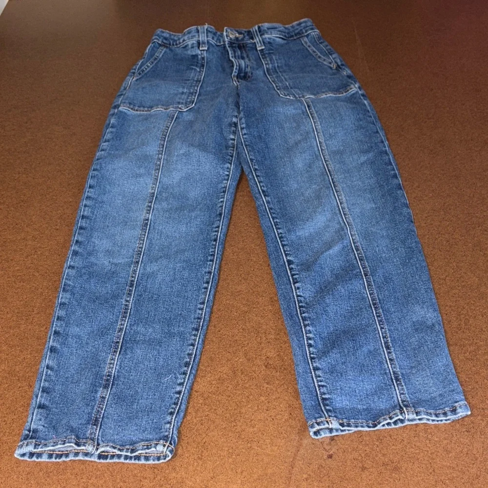 Old Navy Women's SZ 4 OG Loose High Rise Boyfriend Jeans Front Patch Pockets